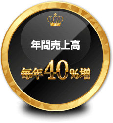 年間売上高毎年40%増